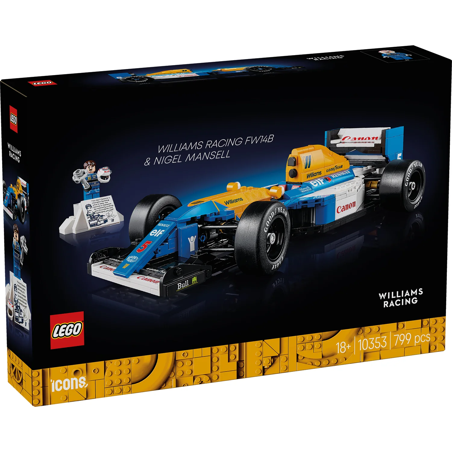 LEGO® ICONS™ Williams Racing FW14B & Nigel Mansell