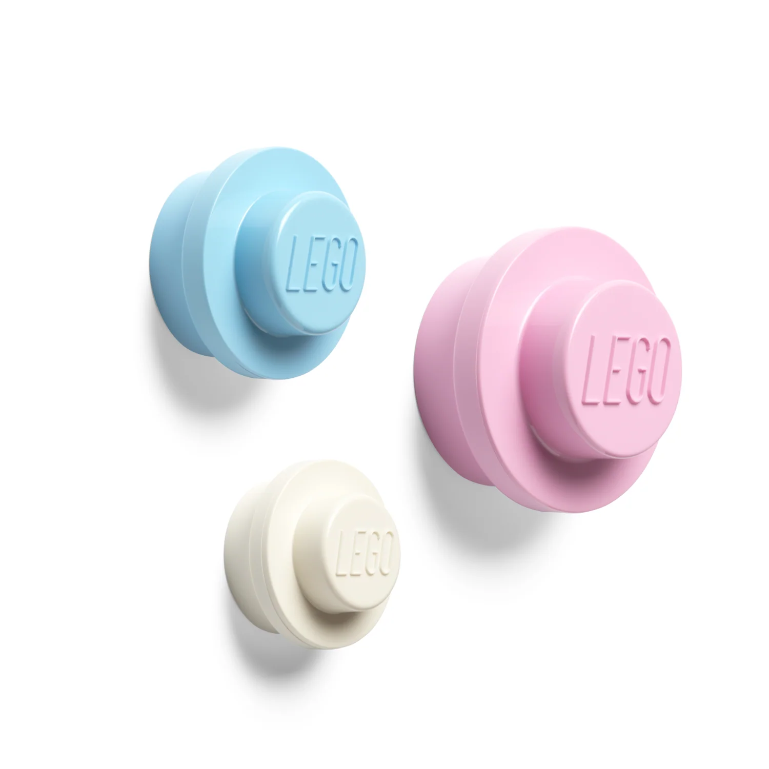 LEGO Wall Hanger Set of 3 - White, Light Blue & Pink